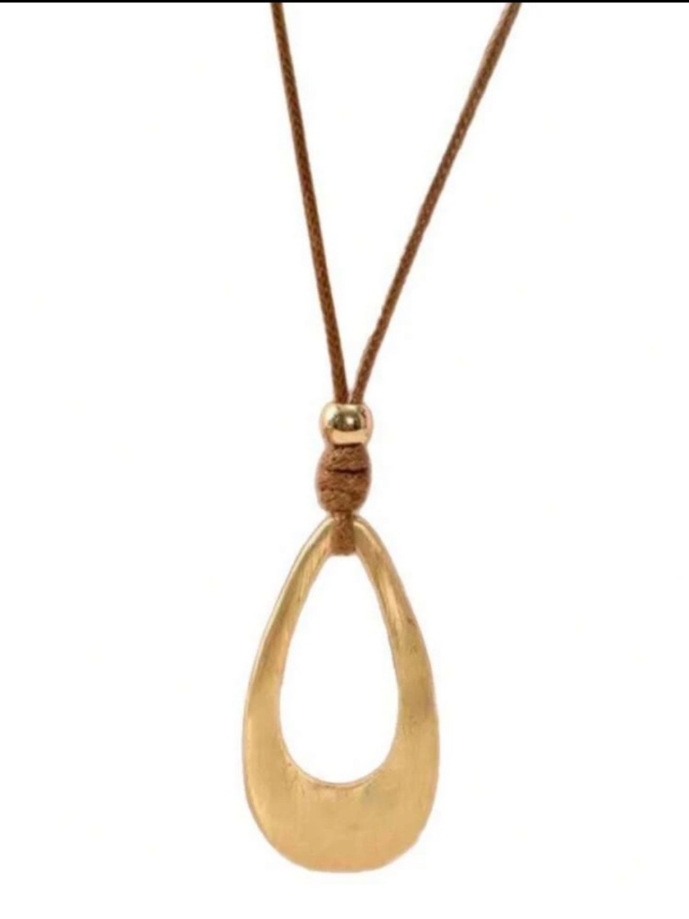 Gold Teardrop Pendant Necklace Perfect for Summer fits